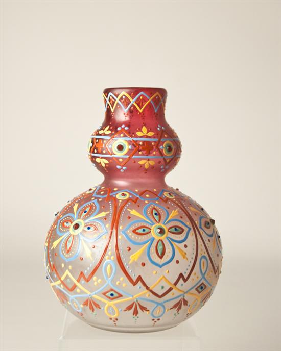 Appraisal: A Russian Market Double Gourd Art Glass Vase blown with