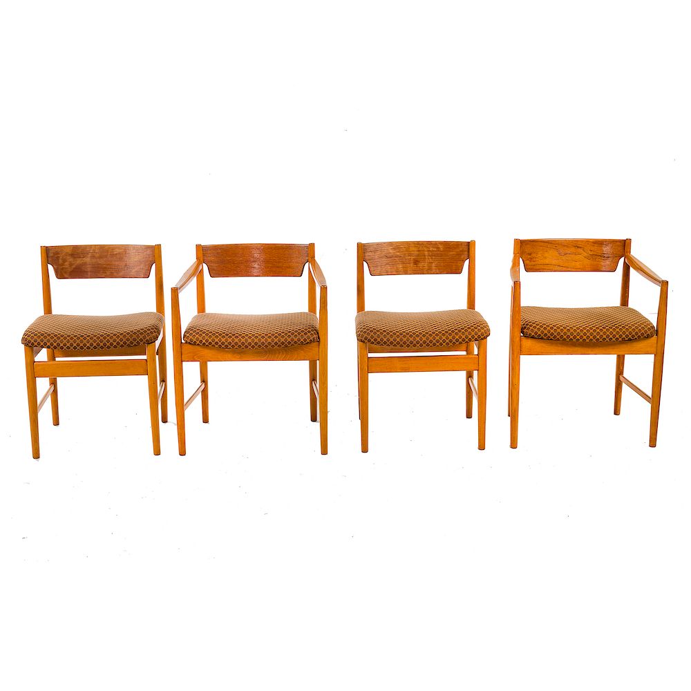 Appraisal: Four Danish Modern Teak Dining Chairs mid- th century two