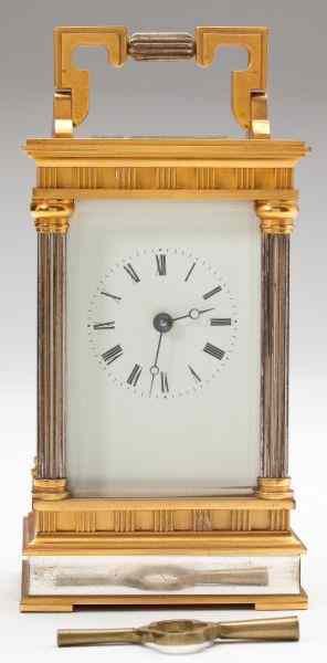 Appraisal: French Brass Carriage Clock by L Epee th century plain