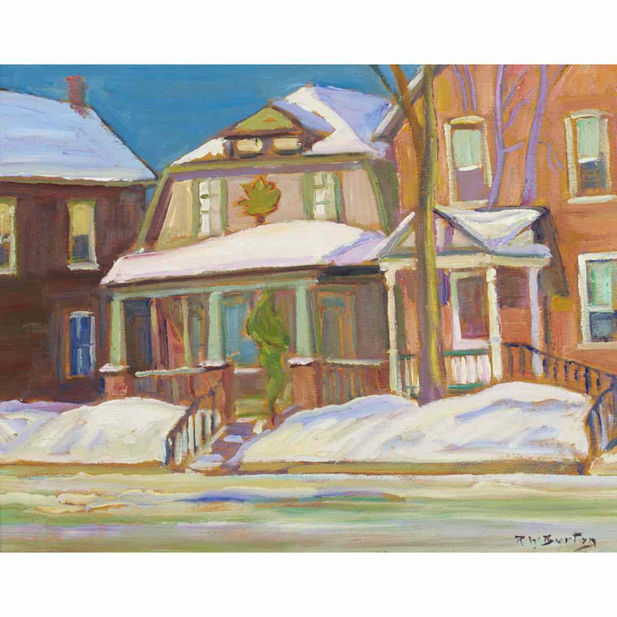 Appraisal: RALPH WALLACE BURTON HOUSES ON CARLING AVE OTTAWA Medium oil