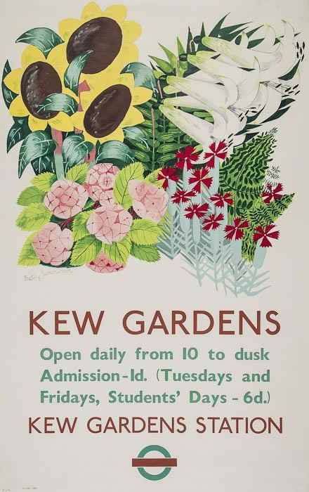 Appraisal: SWANWICK Betty RA - KEW GARDENS London Underground lithograph in