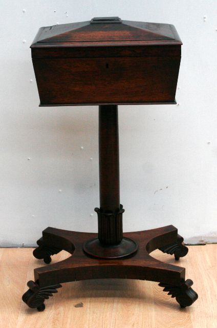 Appraisal: A William IV rosewood teapoy with original fitted interior cm