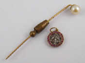 Appraisal: A rose cut diamond and ruby Masonic pendant approx cm