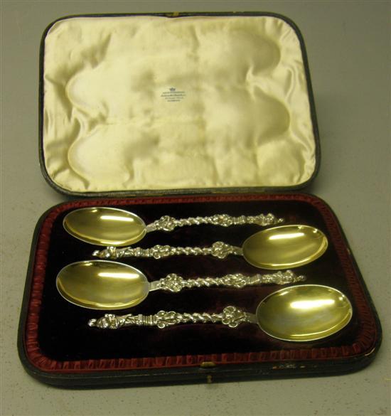 Appraisal: Set of four late Victorian silver spoons the handles with