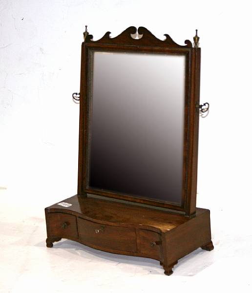 Appraisal: A George III style brass mounted mahogany dressing mirror th