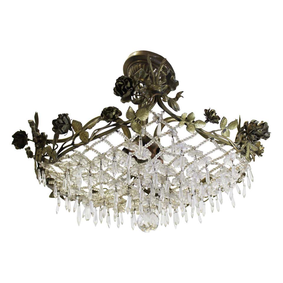 Appraisal: FRENCH BELLE EPOQUE FLORAL PENDANT CHANDELIER French Belle Epoque chandelier