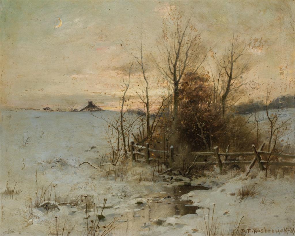 Appraisal: DUBOIS FENELON HASBROUCK American - Winter Landscape oil on board