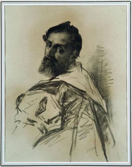 Appraisal: Sir William Orpen - Bearded man in antique costume Pencil