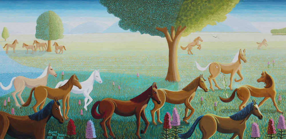 Appraisal: VAN TASSEL PAGE Joyce American th Century Wild Horses-Mustang Oil