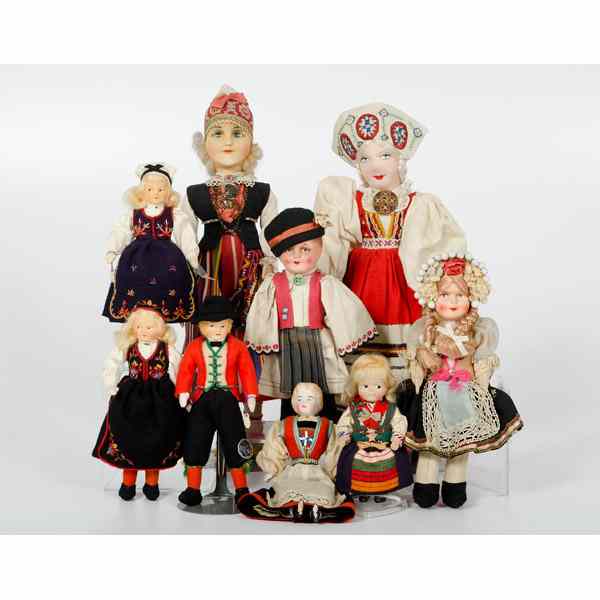 Appraisal: Norweign and German Country Dolls Norway and Germany ca 's-