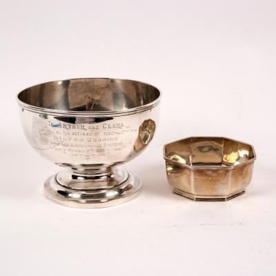 Appraisal: A silver rose bowl GH Sheffield with presentation inscription cm