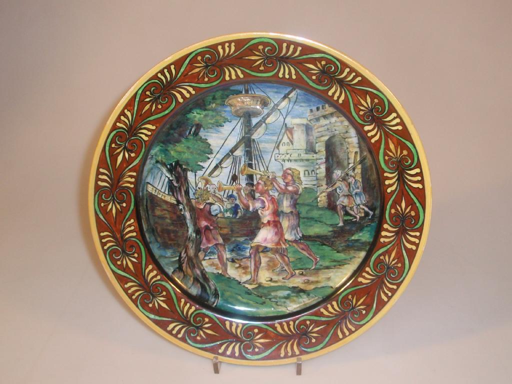 Appraisal: A John Maddock Sons vitreous china plaque hand painted by