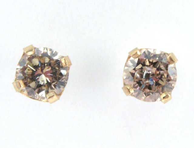 Appraisal: PAIR OF DIAMOND EAR STUDS each k yellow gold ring