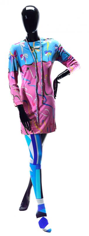 Appraisal: THREE 's PUCCI ARTICLES A silk jersey mini dress geometric