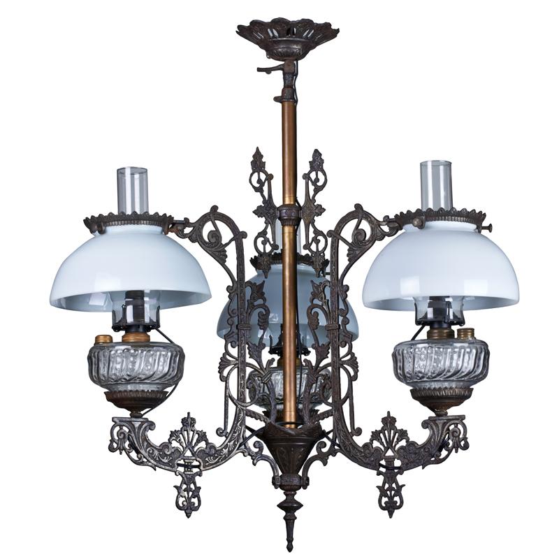 Appraisal: AMERICAN WROUGHT IRON CHANDELIER Condition Report