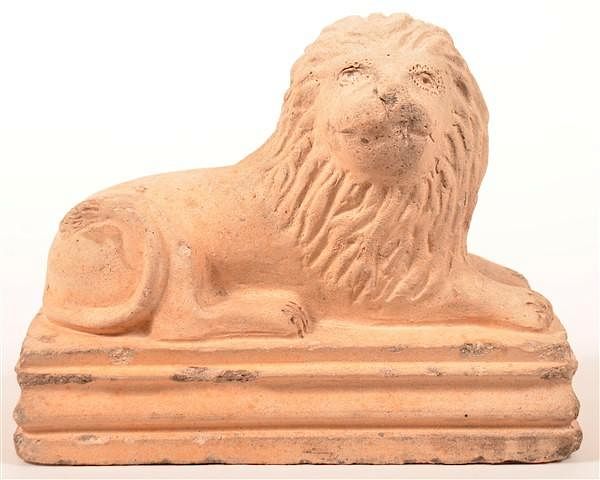 Appraisal: Ohio Sewer Tile Earthenware Lion Door Stop Ohio Sewer Tile