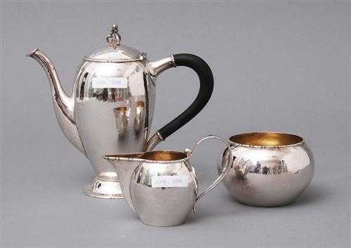 Appraisal: SMALL COFFEE SERVICE Zurich th century Baltensberger Consists of coffee