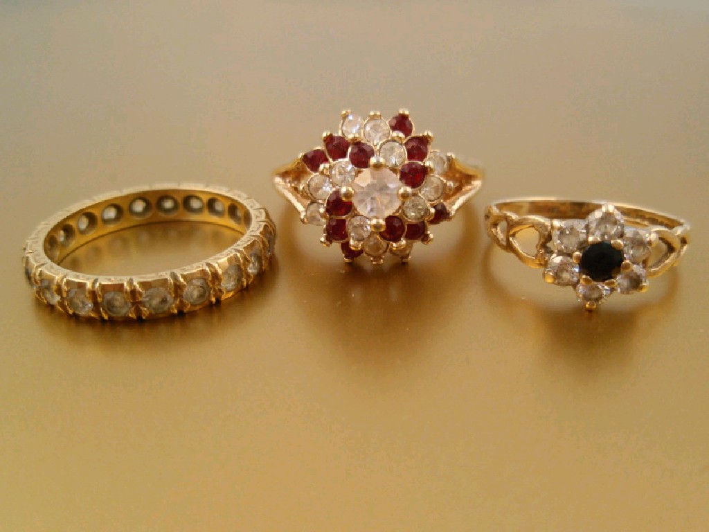 Appraisal: A ct stone set dress ring and two other dress