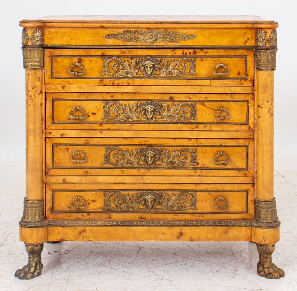 Appraisal: NORTHERN EUROPEAN EMPIRE STYLE FOUR DRAWER COMMODE Northern European Empire