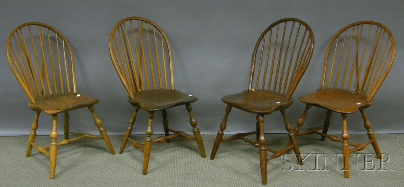 Appraisal: Eight Windsor Bow-back Side Chairs including five braced