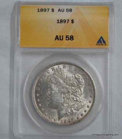 Appraisal: Silver Morgan AU- Dollar CoinGraded and slabbed by ANACS is