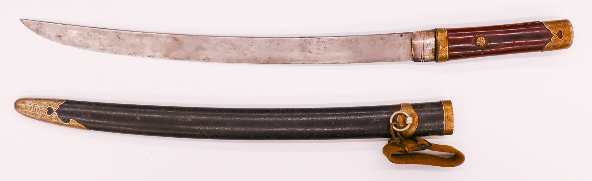 Appraisal: Japanese Taisho Showa Lacquered Wakizashi Sword '' Samurai short sword