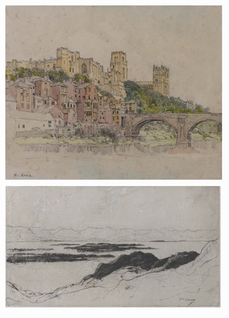 Appraisal: ROBERT EADIE - View of Durham Cathedral from the river