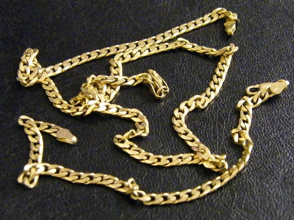 Appraisal: ct curb necklet and a ct curb bracelet grams