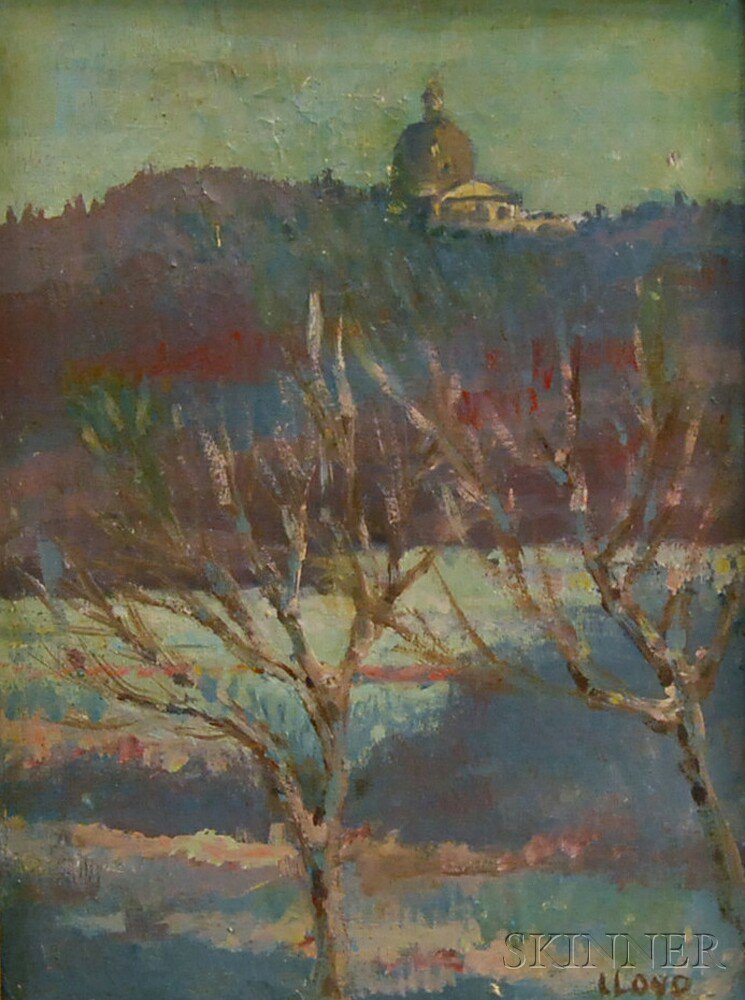 Appraisal: American School th Century Winter Landscape Signed LLOYD l l