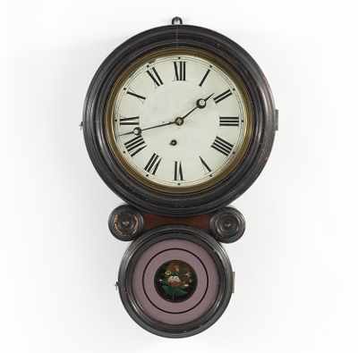 Appraisal: E Ingraham Time Only Ionic Wall Clock Rosewood case with