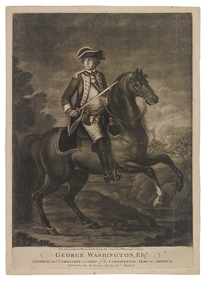 Appraisal: AMERICAN REVOLUTION--PRINTS George Washington Esqr General and Commander in Chief