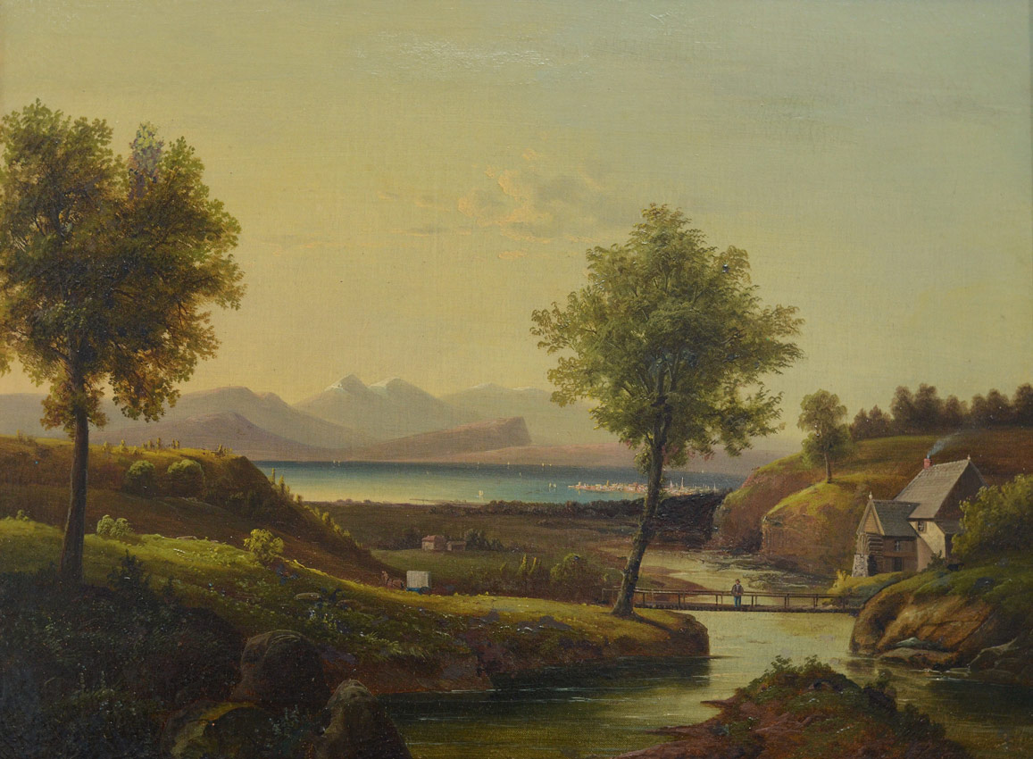 Appraisal: EXCEPTIONAL TH CENTURY EUROPEAN LAKEVIEW Oil Canvas Depicts a Stream