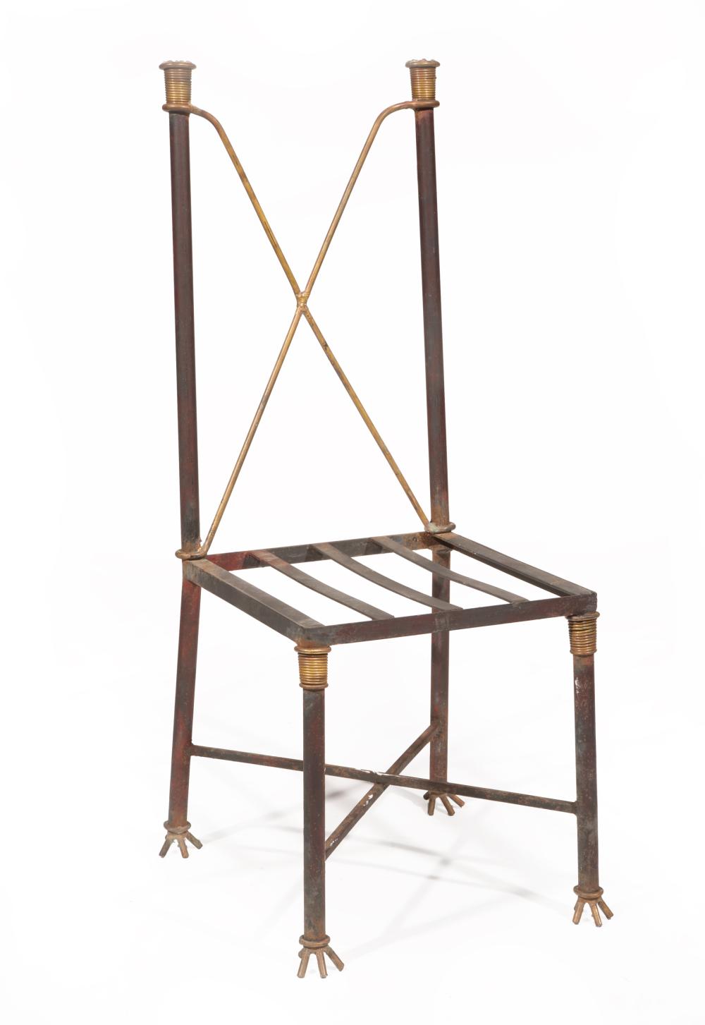 Appraisal: Mario Villa Nicaraguan New Orleans - Patinated Metal Side Chair