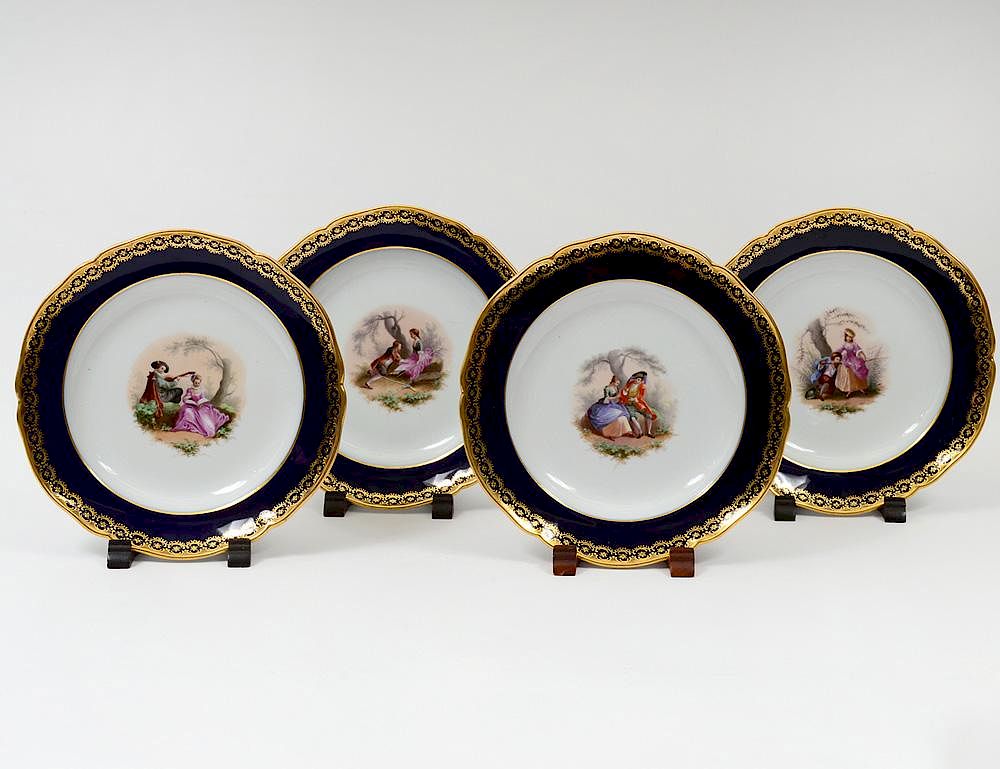 Appraisal: SET OF FOUR ROYAL BERLIN PORCELAIN SOUP PLATES German th