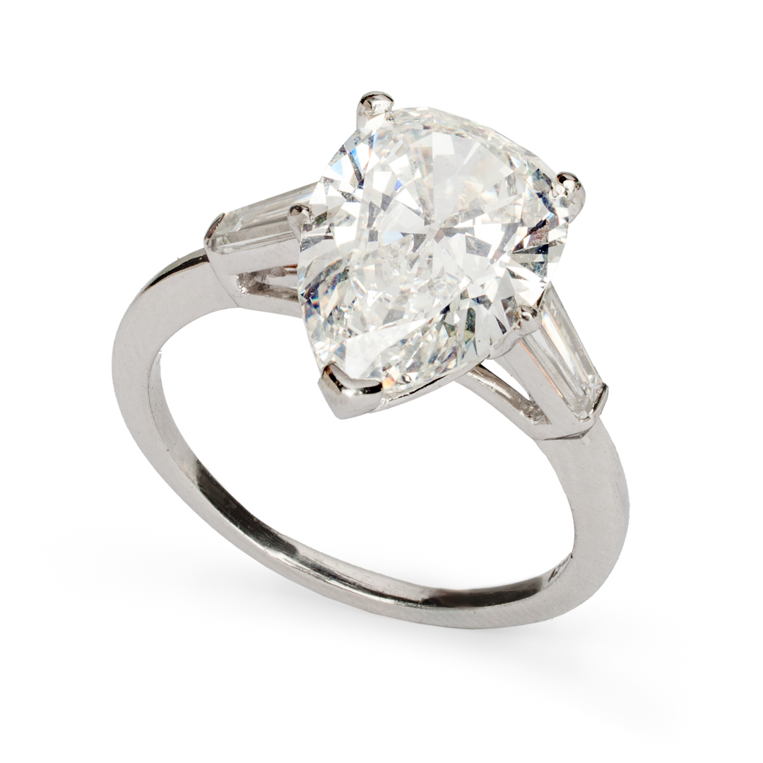 Appraisal: Lady's carat diamond solitaire ring pear-shaped brilliant cut diamond about