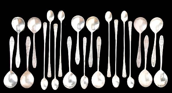 Appraisal: Property of various owners Including twelve soup spoons bearing three