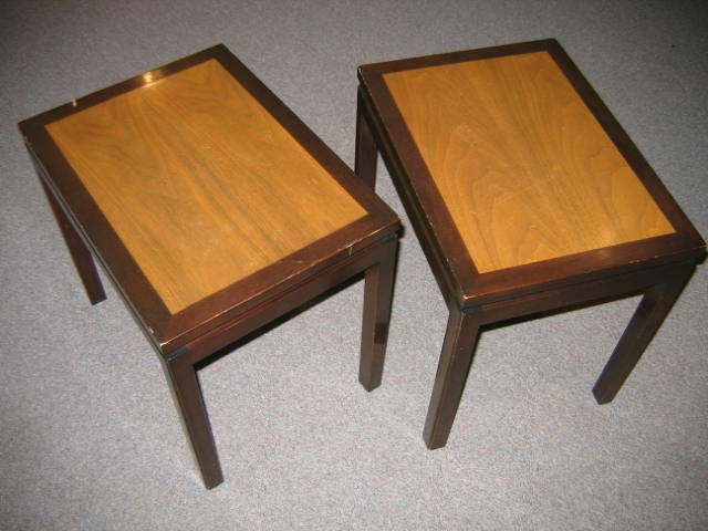 Appraisal: EDWARD WORMLEY FOR DUNBAR Pair of mahogany rectangular occasional tables