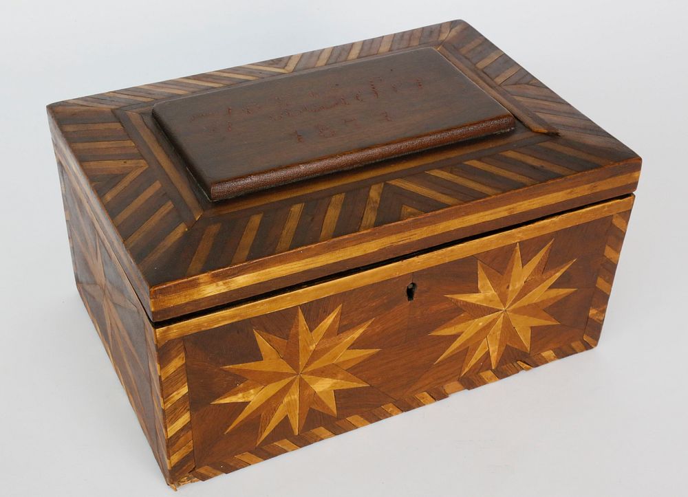 Appraisal: Mariner Made Inlaid Box circa Mariner Made Inlaid Box circa