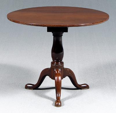 Appraisal: Chippendale tilt-top tea table mahogany with dovetailed box support baluster