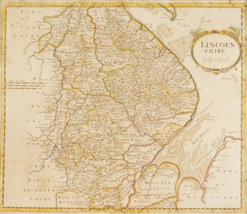 Appraisal: Robert Morden thC Map of Lincolnshire later coloured cm x