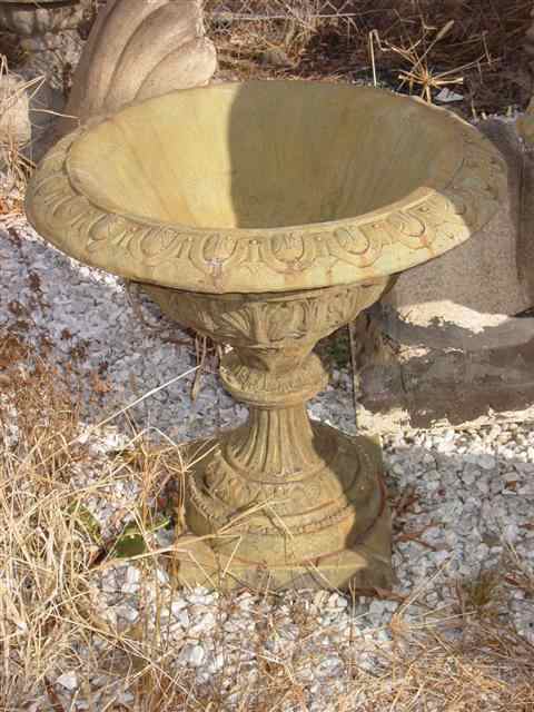 Appraisal: TWO CAST STONE PEDESTAL URNS The pair cast in the