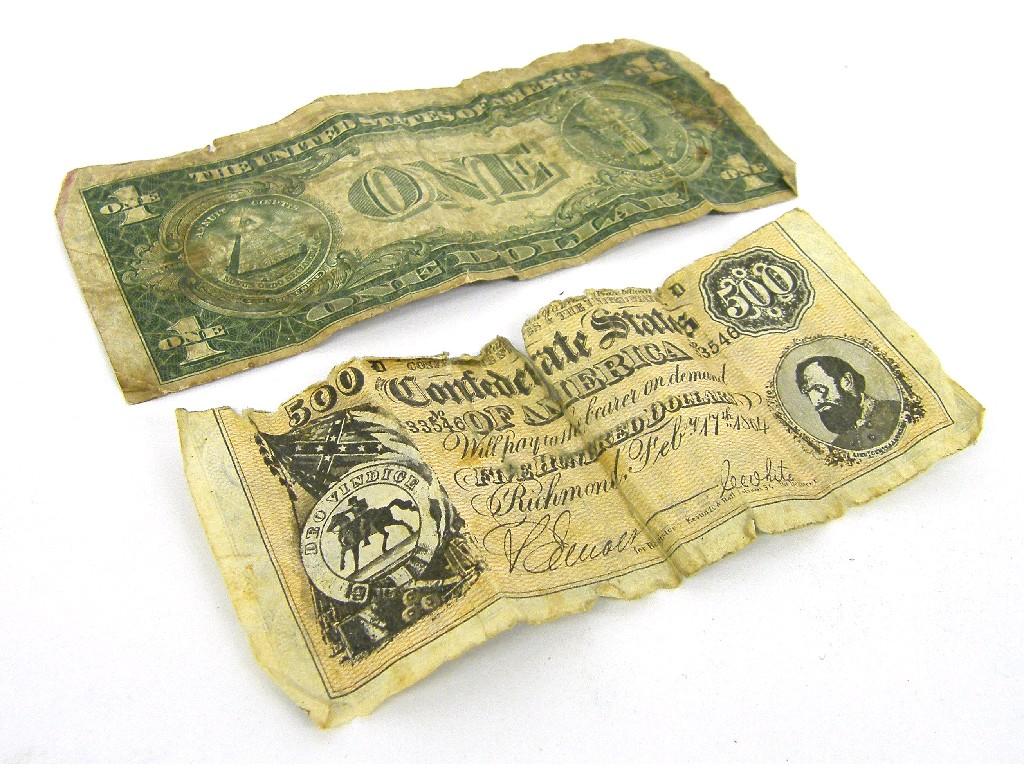 Appraisal: Old American bank note issued by the Confederate States of