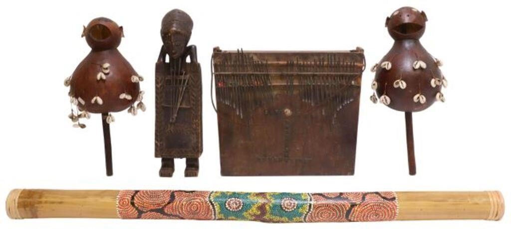 Appraisal: lot of African tribal musical instruments including Sanza Mbira thumb