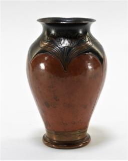 Appraisal: Ludwig Vierthaler Jugendstil Poppies Copper Vase GERMANY - A Ludwig