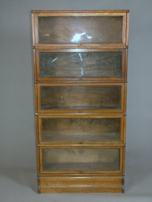 Appraisal: An oak Globe Wernicke stacking bookcase th century the top