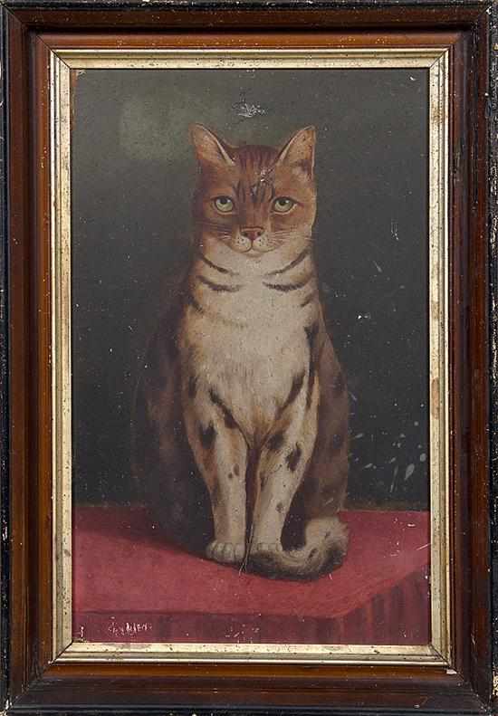 Appraisal: American folk art school late th century ORANGE TABBY CAT