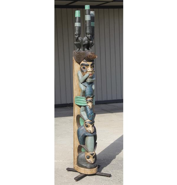 Appraisal: Haida Watchmen Northwest Coast Indian Totem Pole th Century H