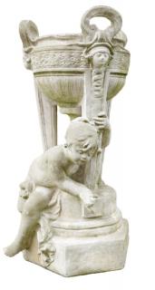 Appraisal: A Cast Stone Planter With urn on tripod legs the