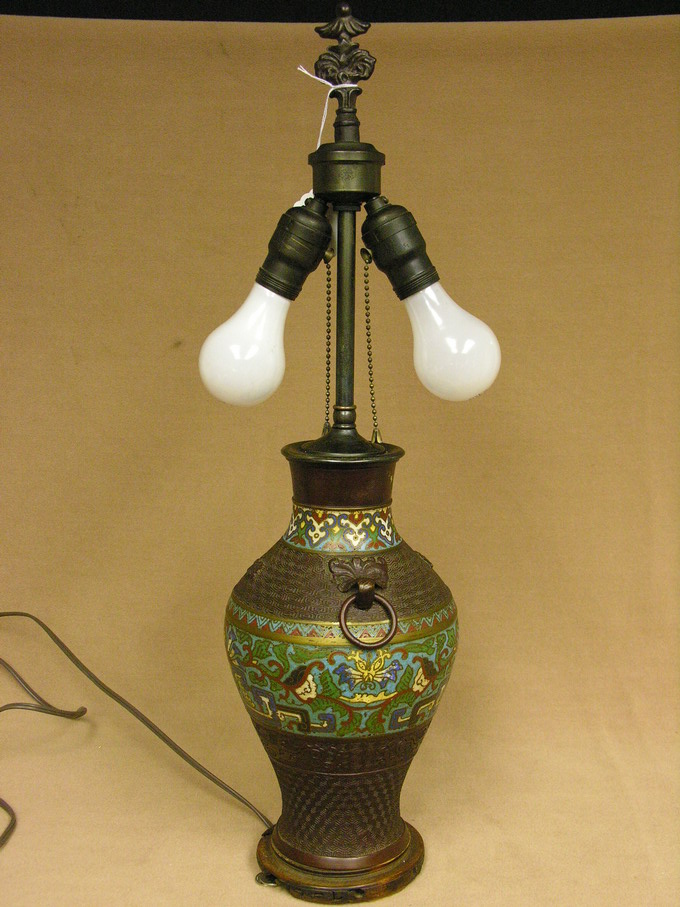 Appraisal: VINTAGE CLOISONNE LAMP Circa early s Size Cloisonne - Finial