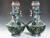 Appraisal: VASES - Pair of monumental cloisonne urn form vases with